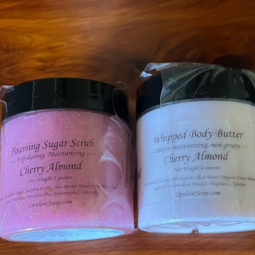 Cherry Almond Bath Set - Pink and White